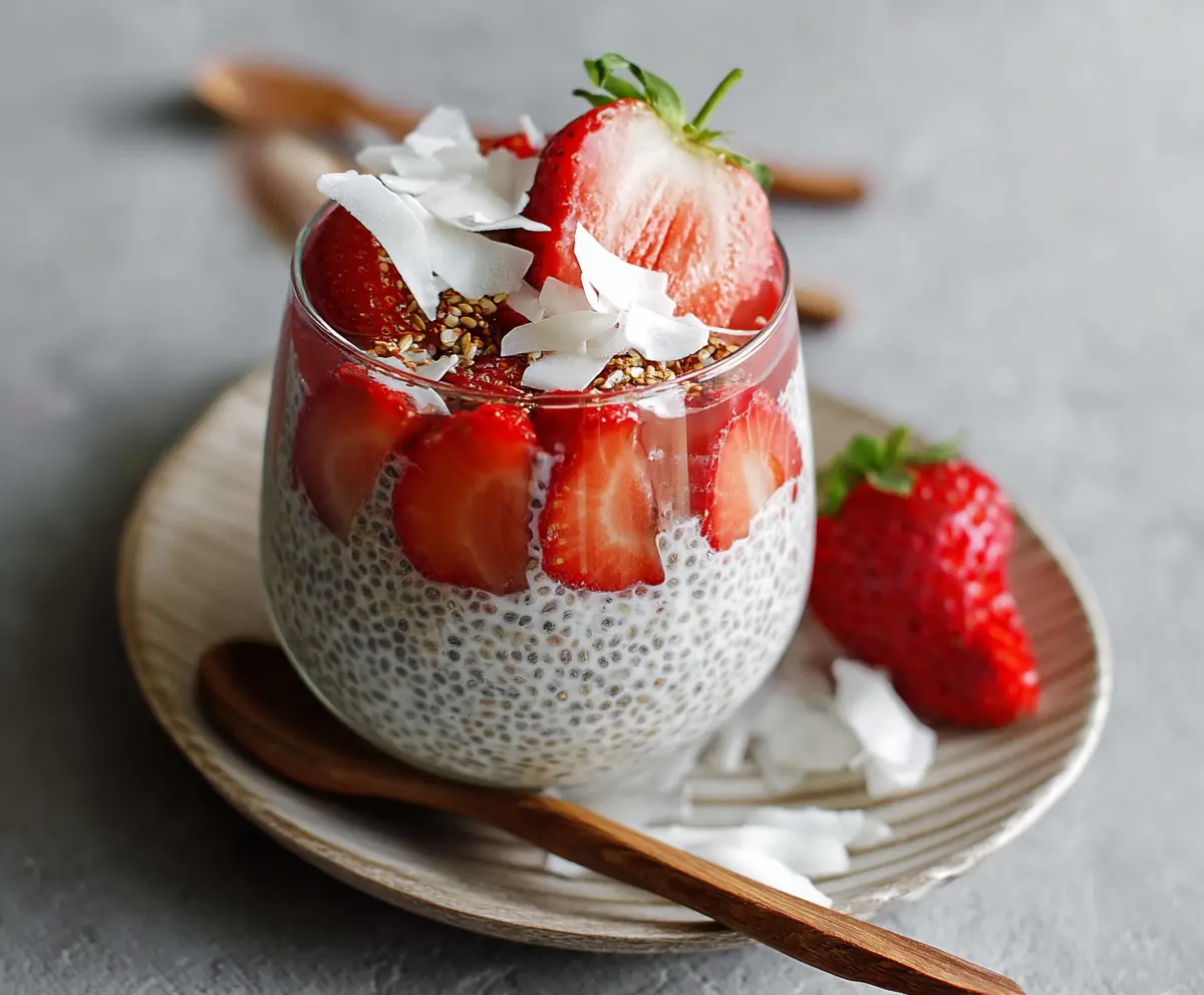 Creamy Strawberry Coconut Chia Pudding