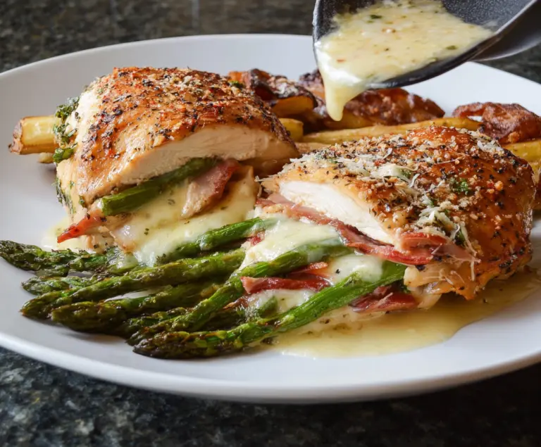 Brie, Asparagus and Prosciutto-Stuffed Chicken