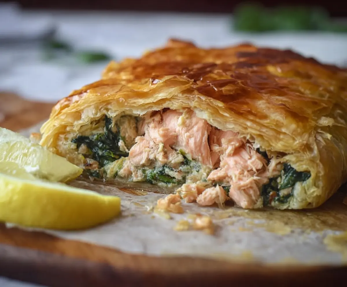 Golden Puff Pastry Salmon Pie Recipe