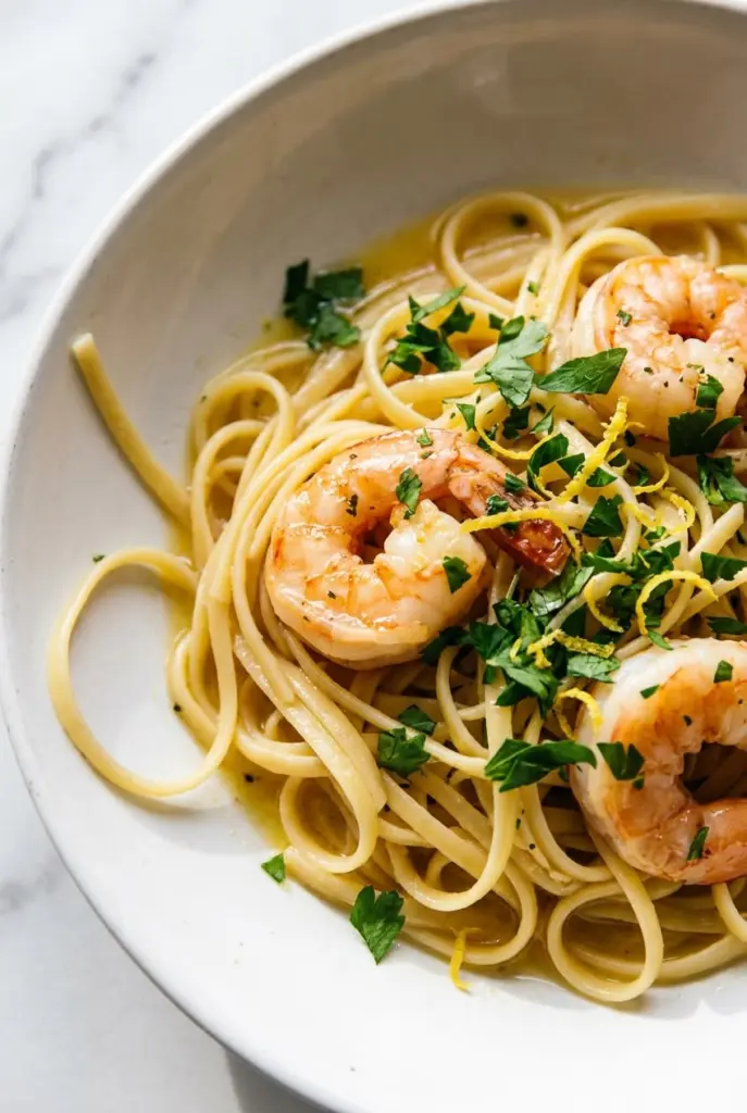 Lemon Butter Shrimp Linguine