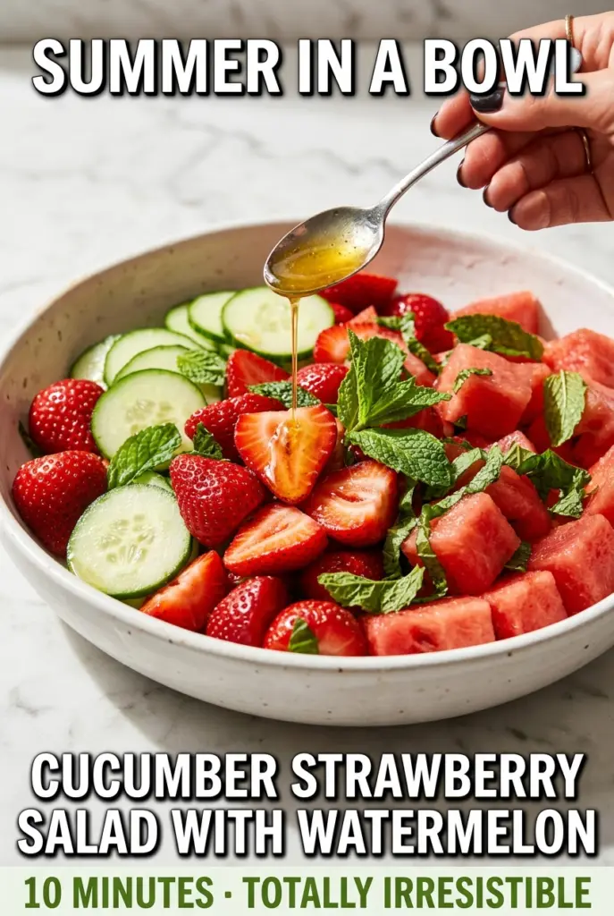 Cucumber Strawberry Salad with Watermelon