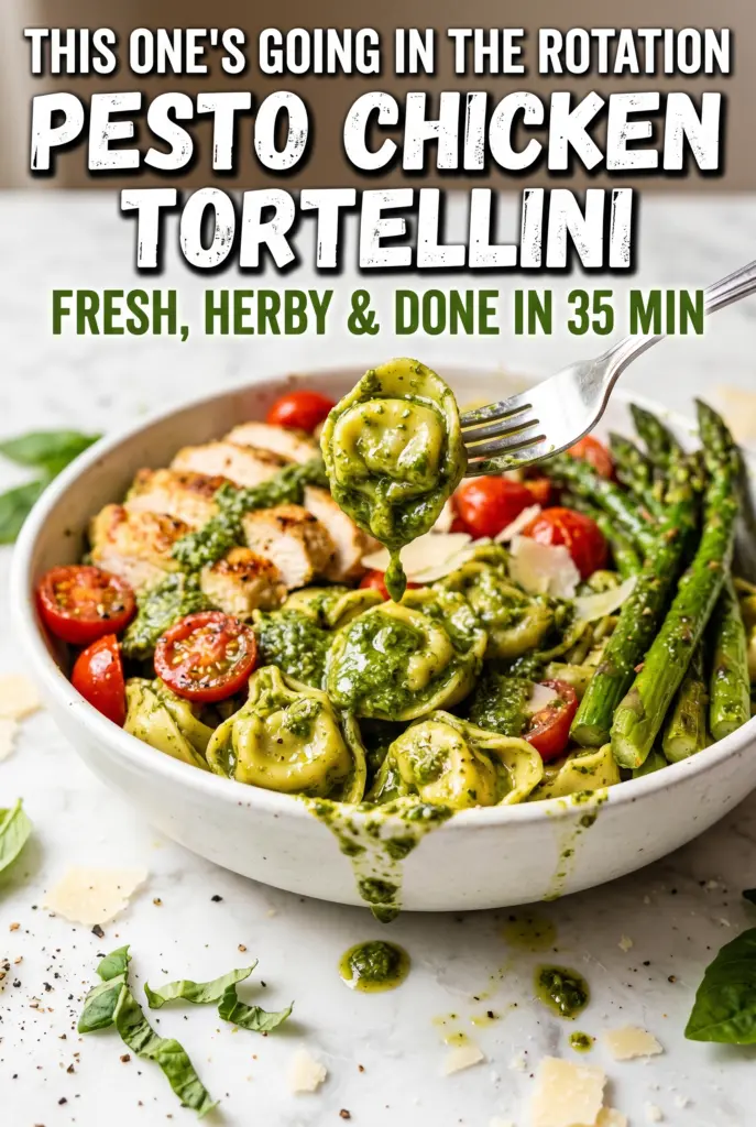 Pesto Chicken with Tortellini and Veggies