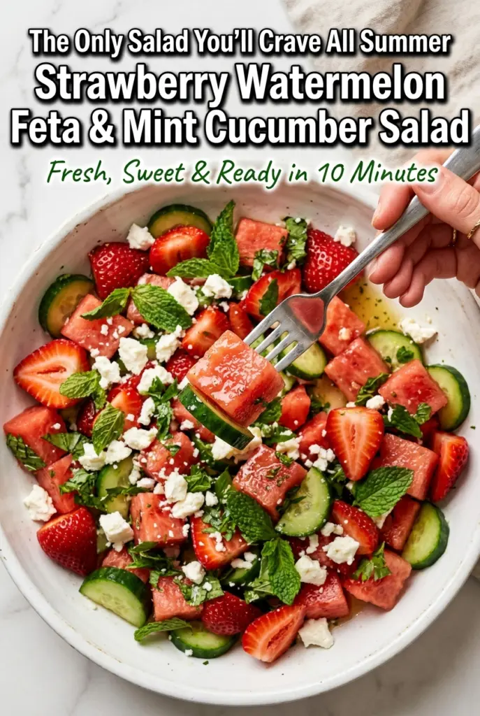Strawberry, Watermelon, Feta & Mint Cucumber Salad