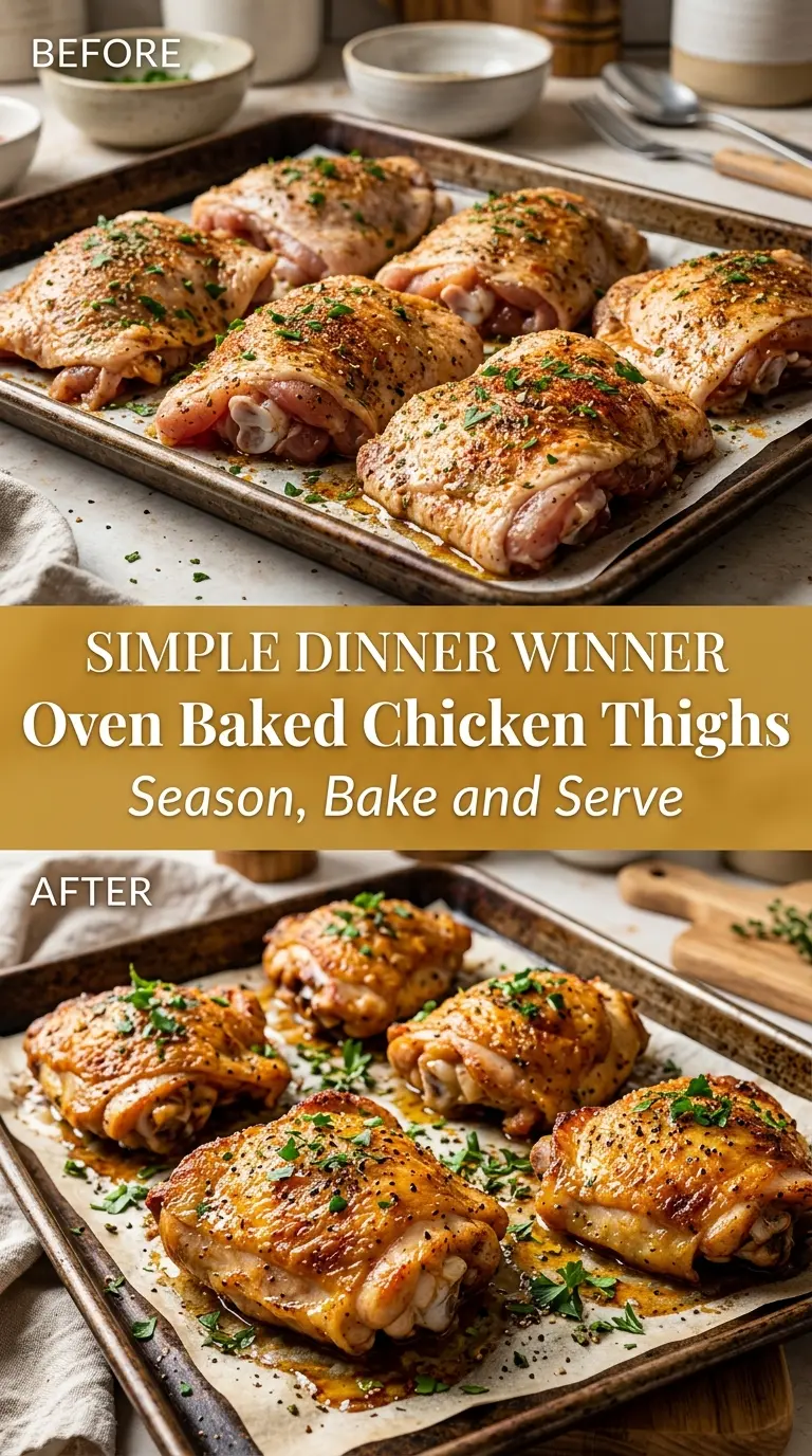 Crispy Oven Baked Chicken Thighs