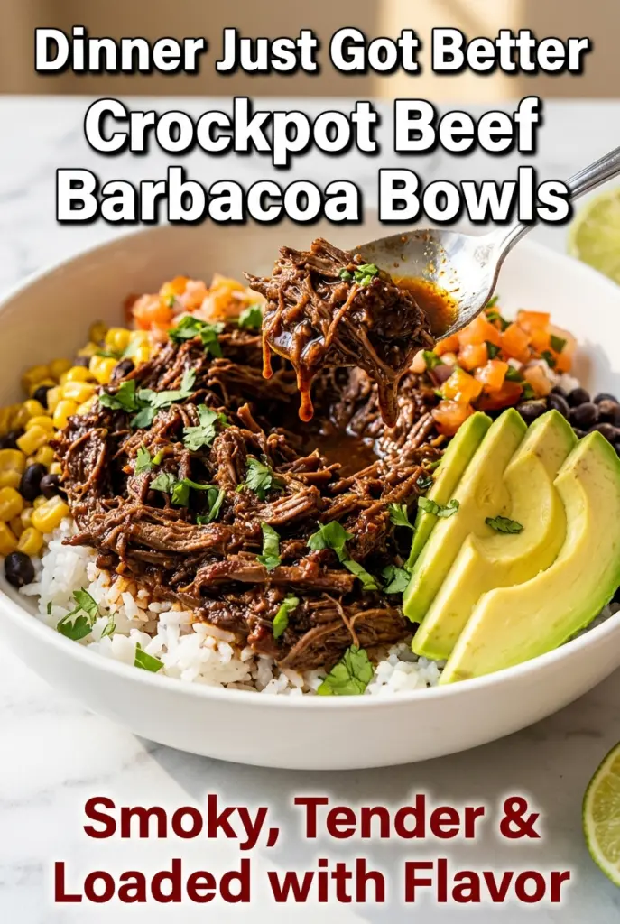 Crockpot Beef Barbacoa Bowls