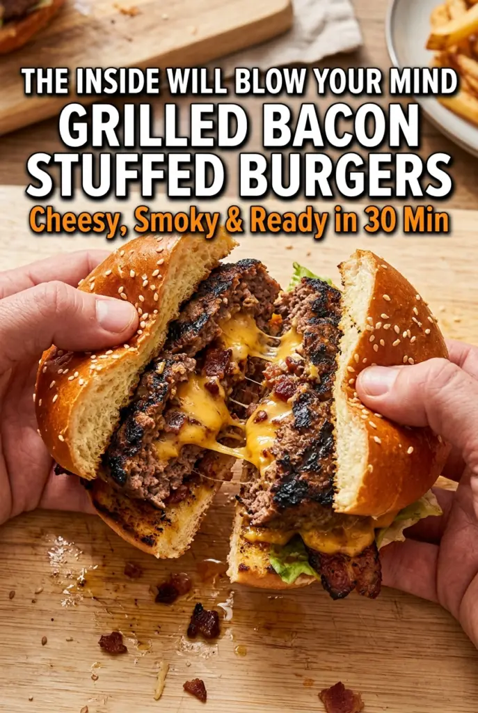 Grilled Bacon Stuffed Burgers