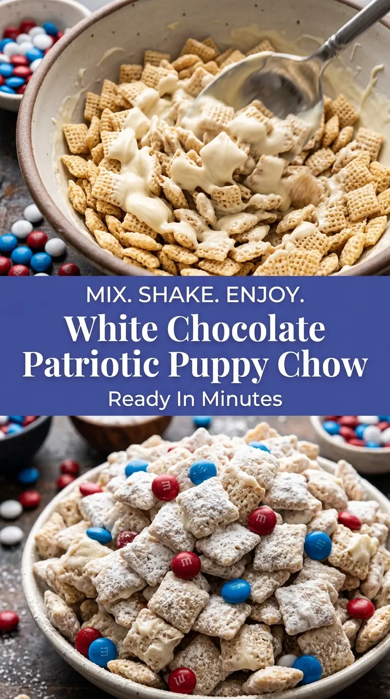 White Chocolate Patriotic Puppy Chow
