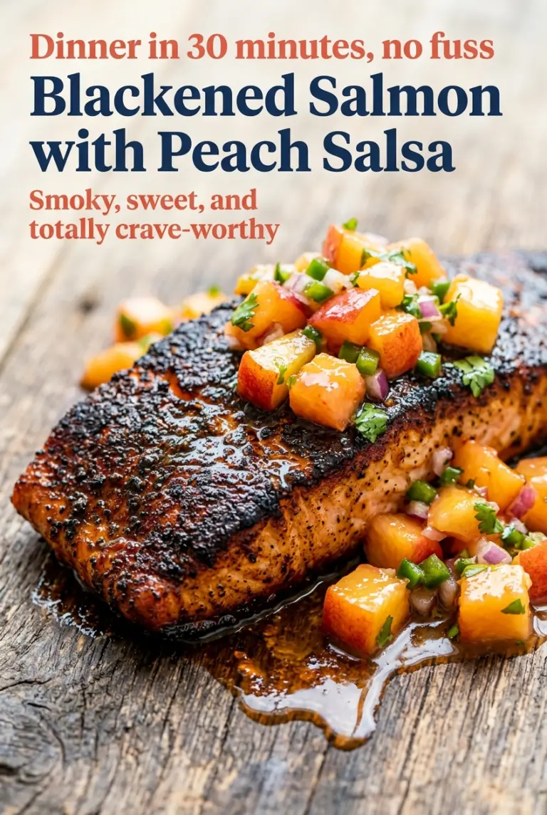 Blackened Salmon with Peach Salsa