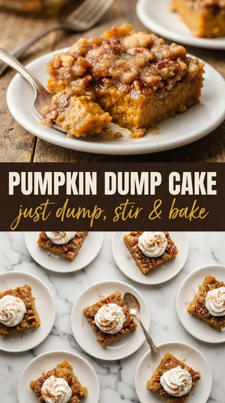 Easy Baked Pumpkin Dump Cake creamy golden spiced