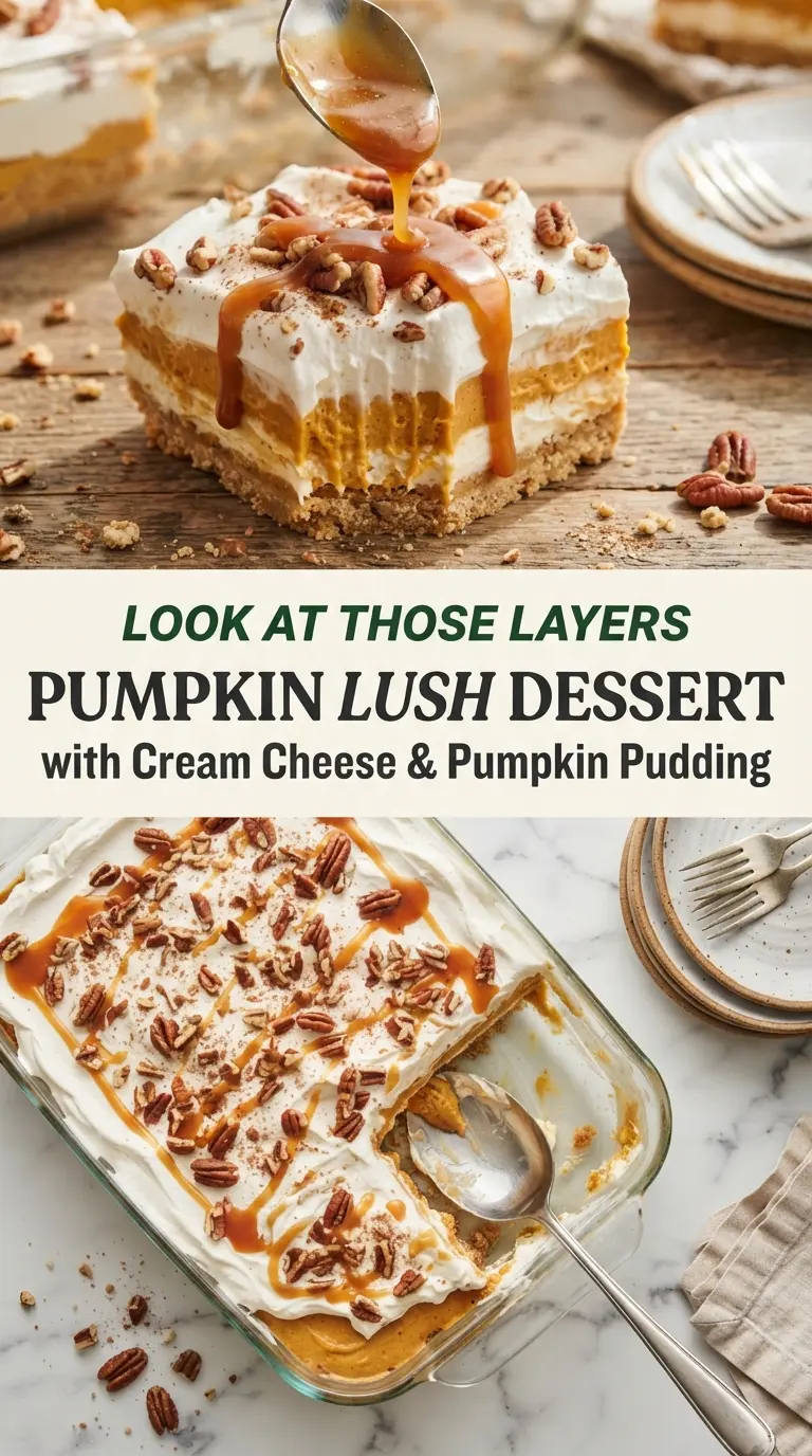 Layered Pumpkin Lush Dessert creamy pumpkin pecan