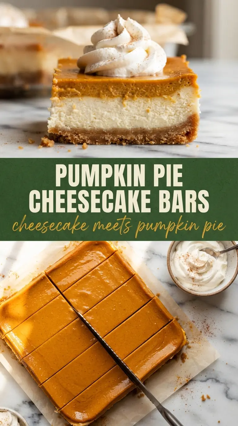 Layered Pumpkin Pie Cheesecake Bars creamy spiced bars
