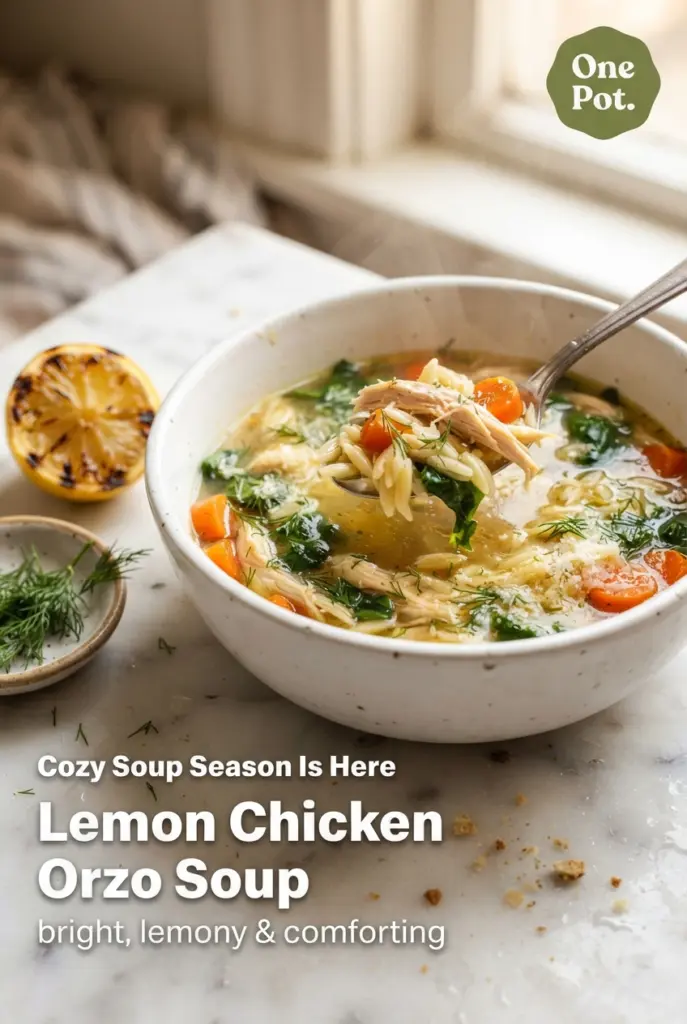 Lemon Chicken Orzo Soup
