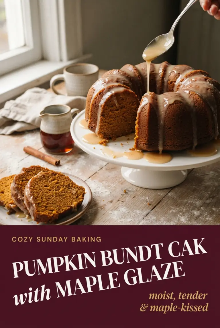 Moist Pumpkin Bundt Cake with Maple Glaze