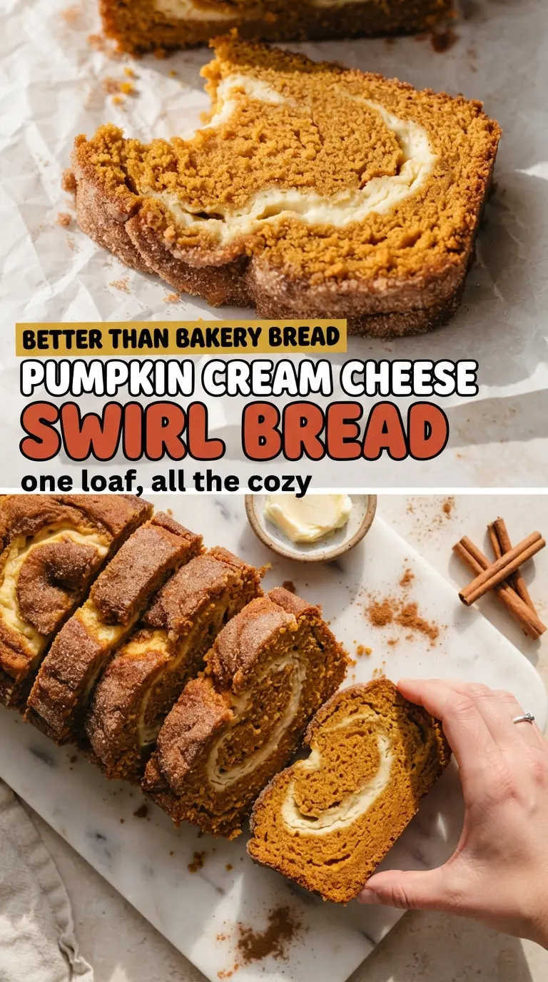 Pumpkin Cream Cheese Swirl Bread moist tender bakery-style