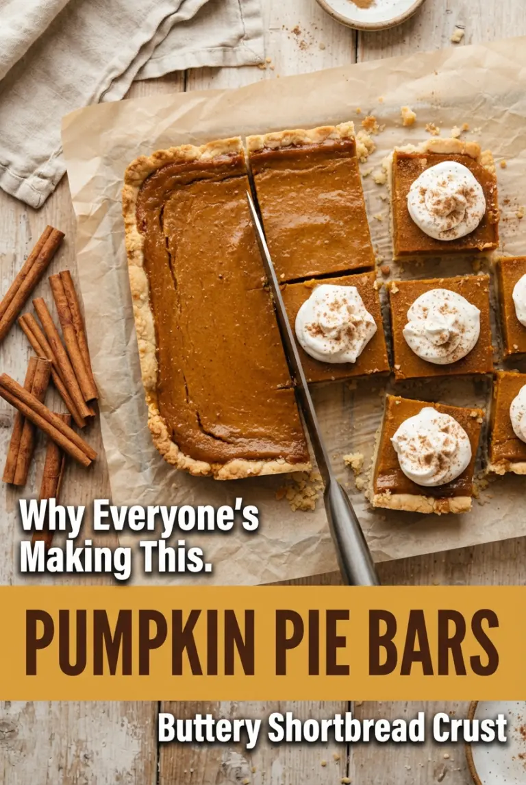 Pumpkin Pie Bars with Buttery Shortbread Crust