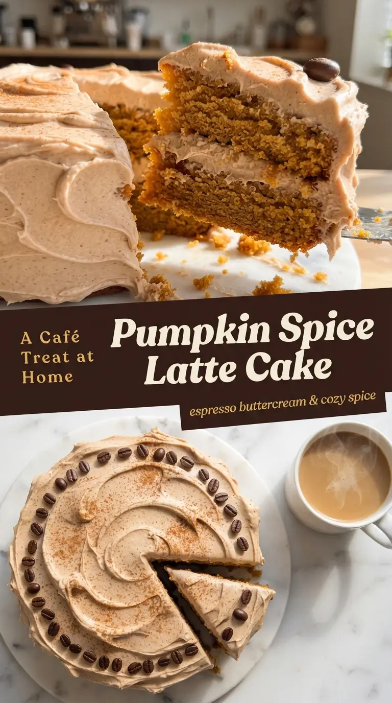 Pumpkin Spice Latte Layer Cake with Espresso Frosting, moist espresso, spiced