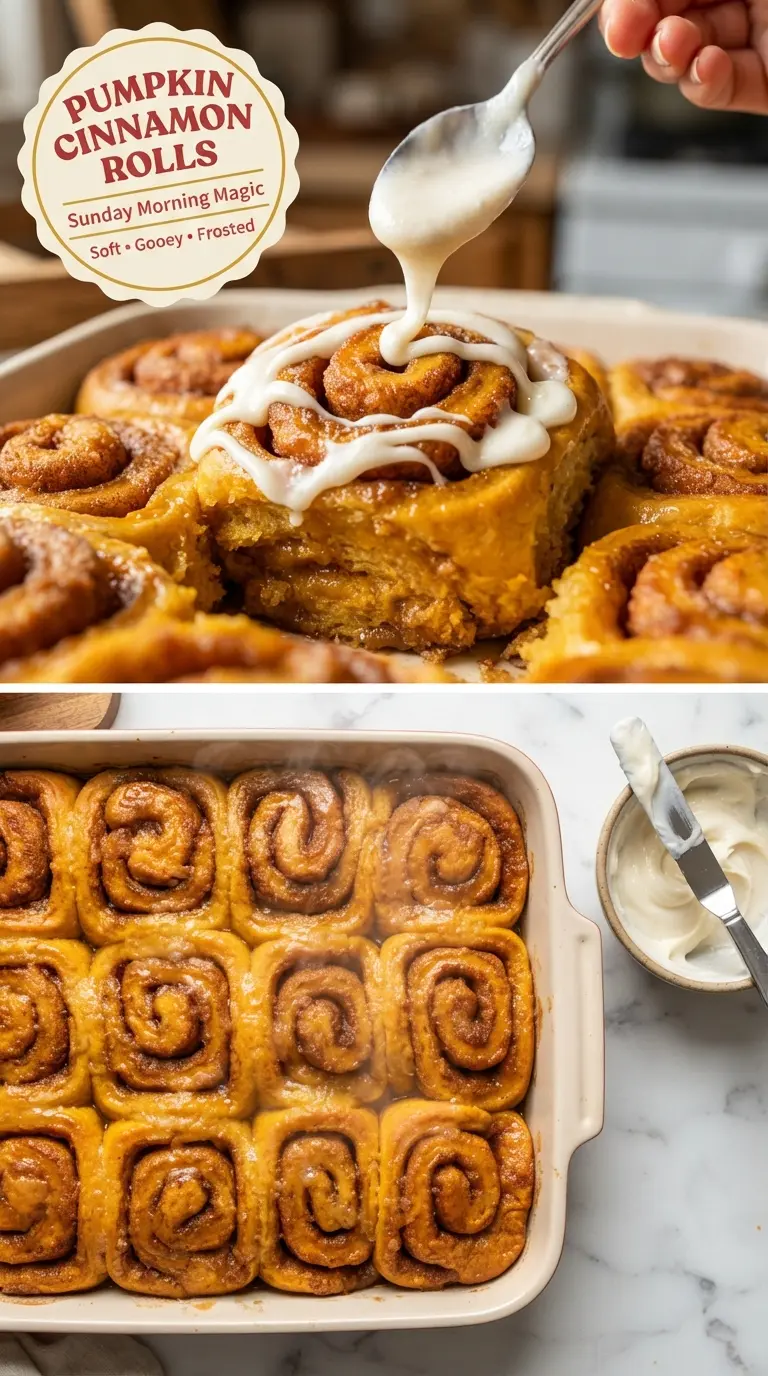 Pumpkin Cinnamon Rolls with Cream Cheese Frosting