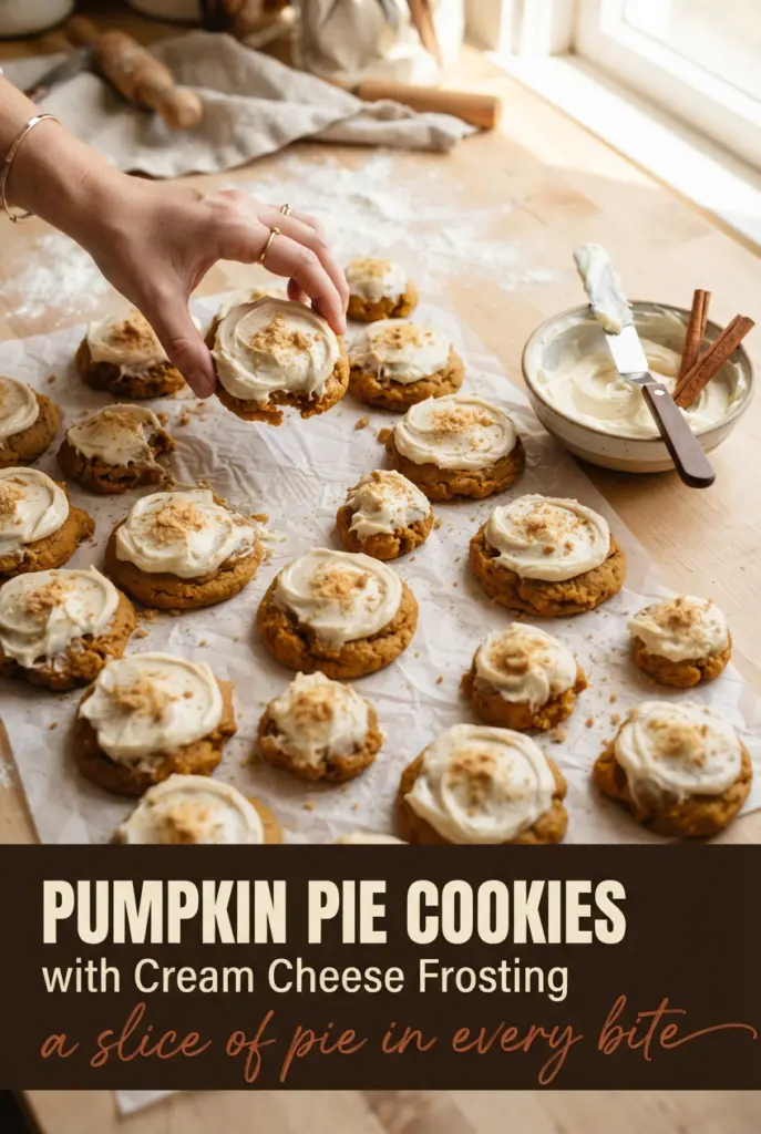 Soft Pumpkin Pie Cookies with Cream Cheese Frosting