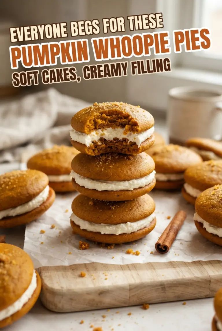 Soft Pumpkin Whoopie Pies with Cream Cheese Filling