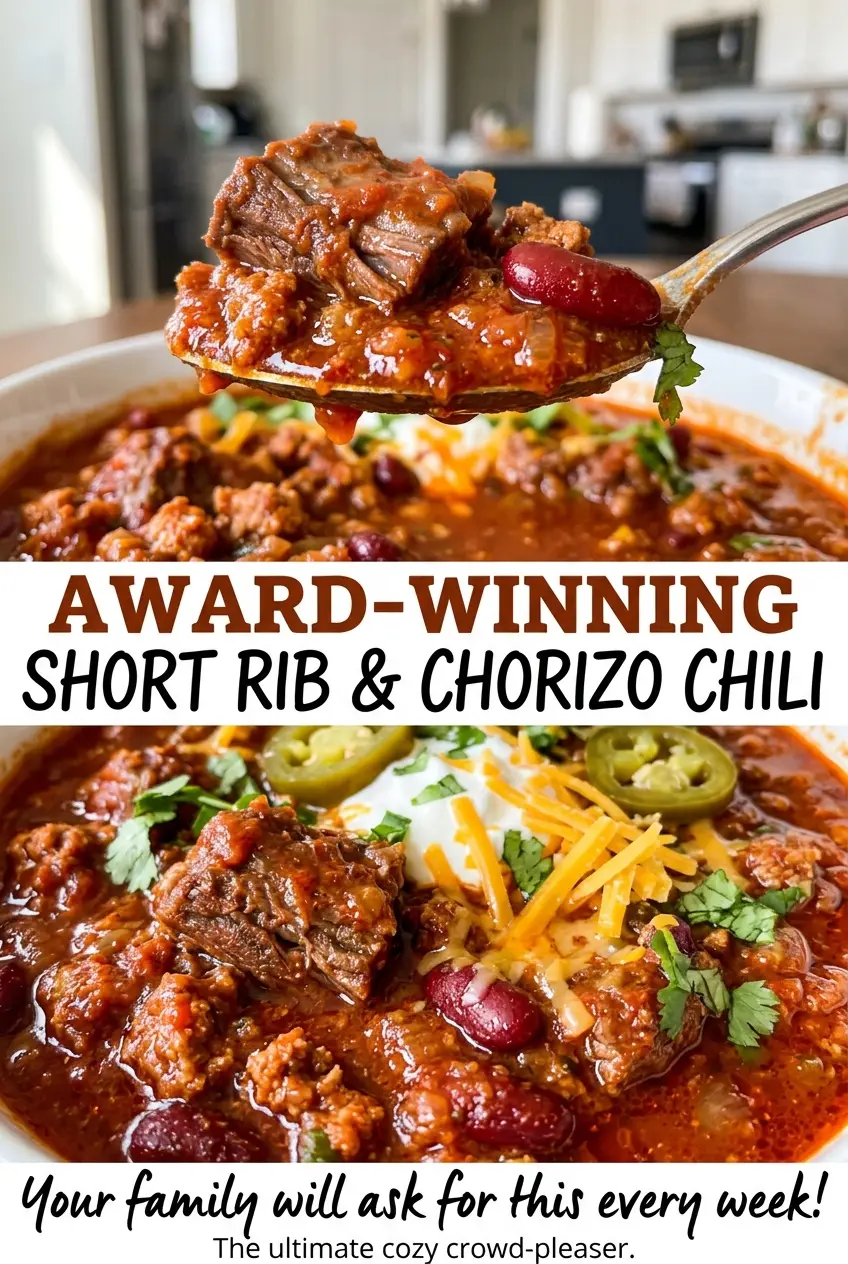 Award-Winning Short Rib and Chorizo Chili rich and hearty