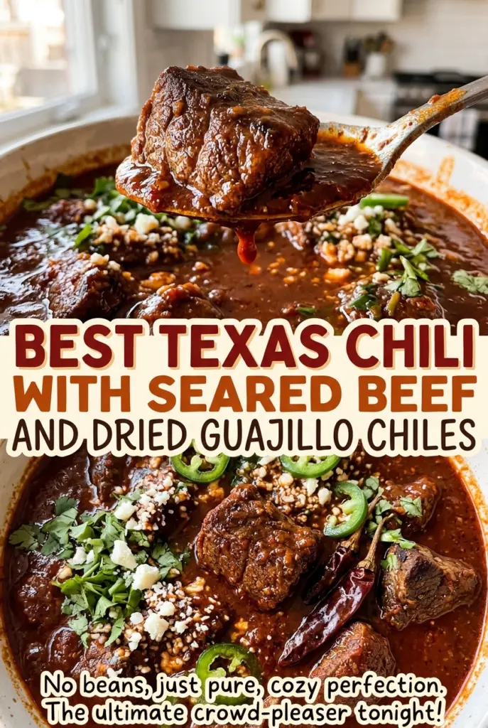Best Texas Chili with Seared Beef and Dried Guajillo Chiles