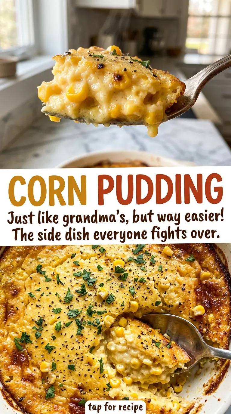 Corn pudding golden baked casserole