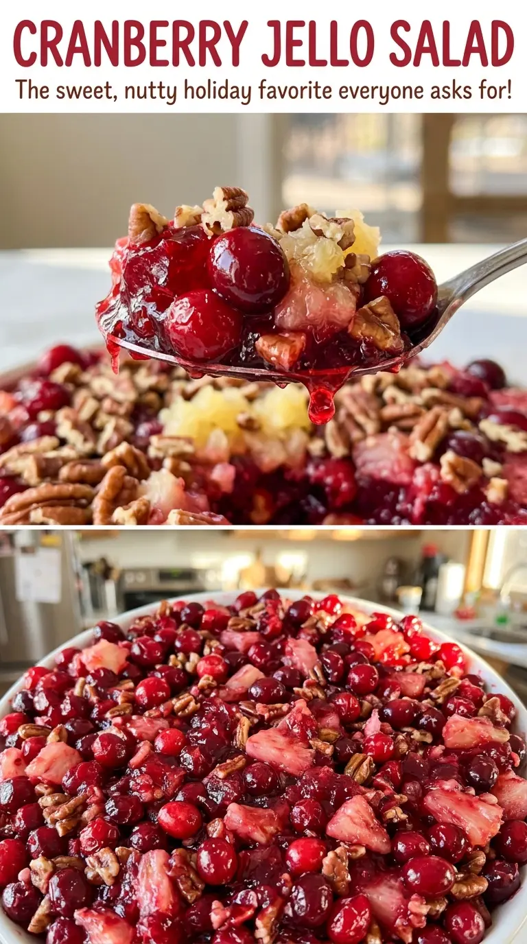 Cranberry Jello Salad chilled fruit pieces