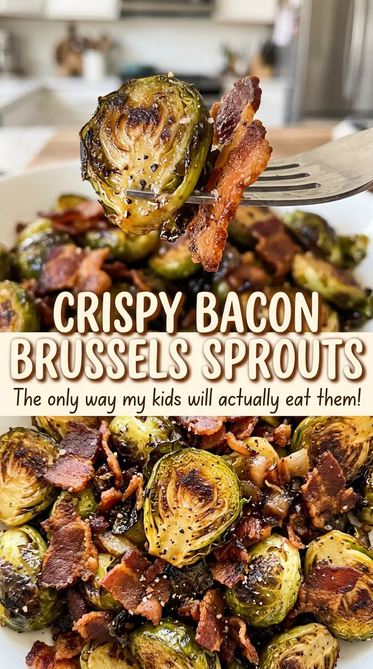 Crispy Bacon Brussels Sprouts browned tender