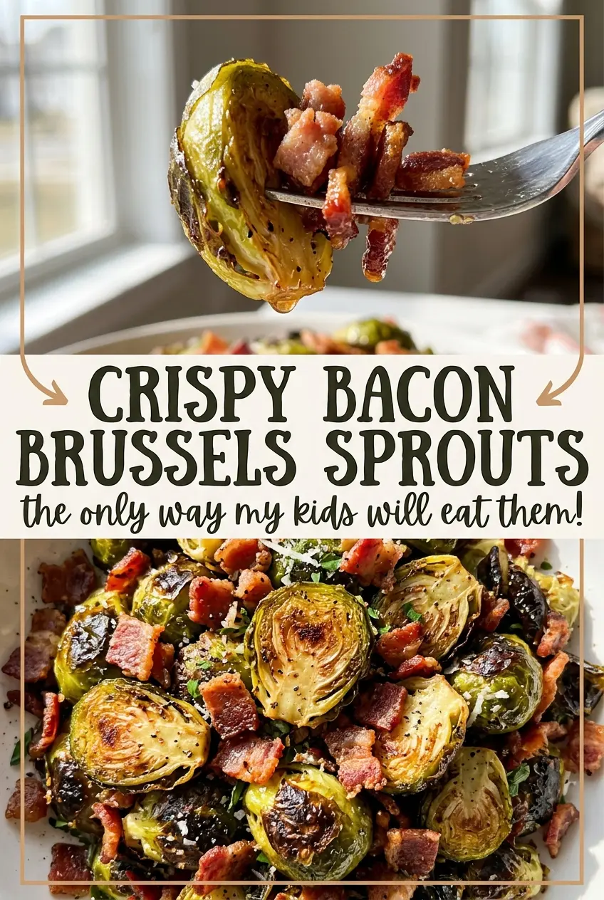 Crispy Bacon Brussels Sprouts golden crisp