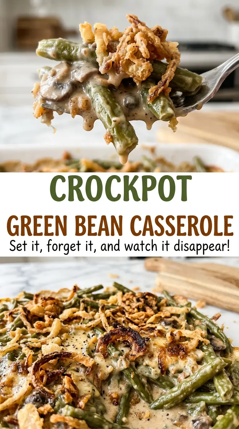 Crockpot Green Bean Casserole creamy green beans