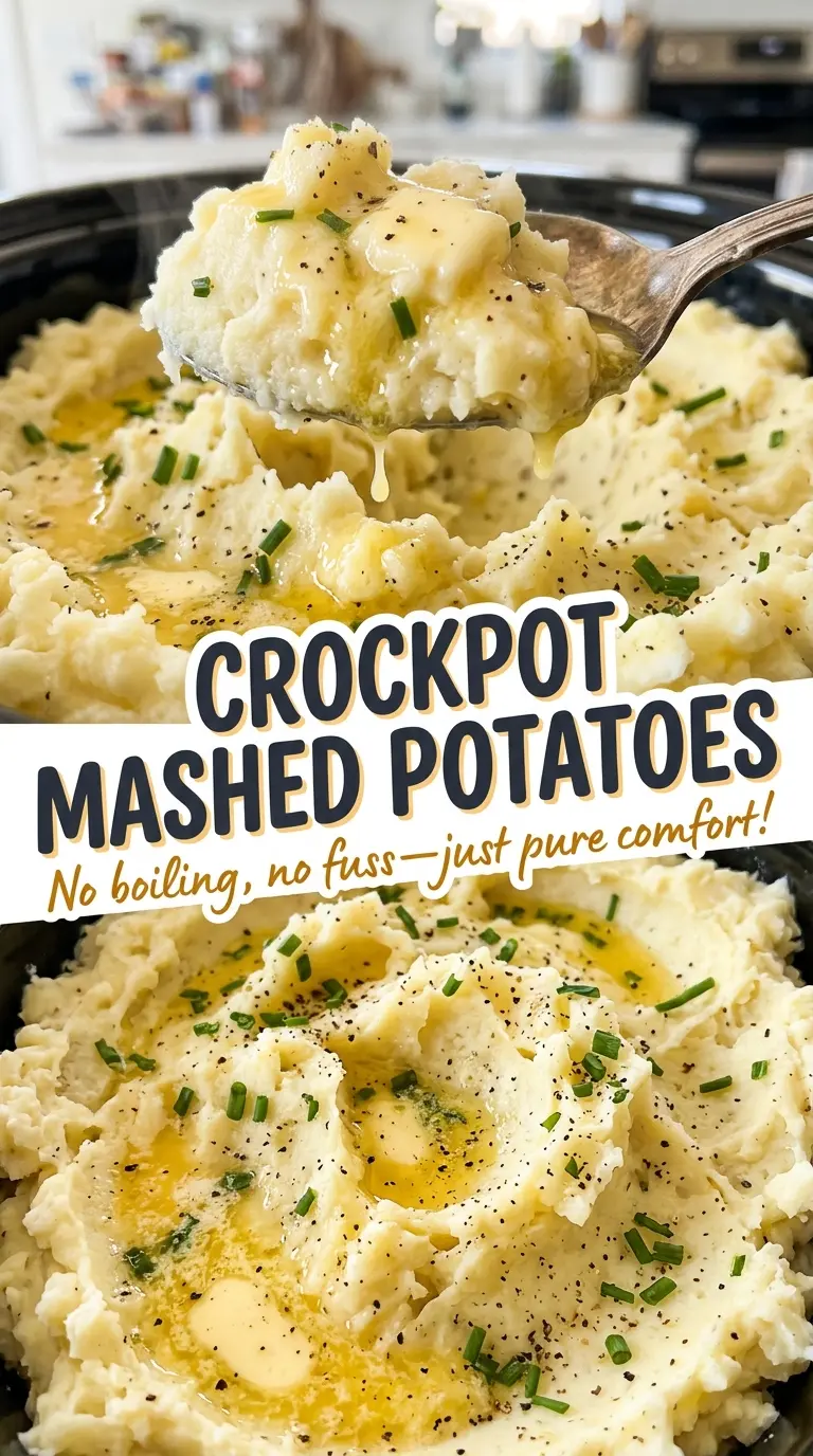 Crockpot Mashed Potatoes with creamy buttery texture