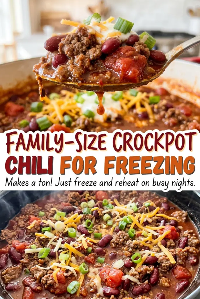 Family-Size Crockpot Chili for Freezing