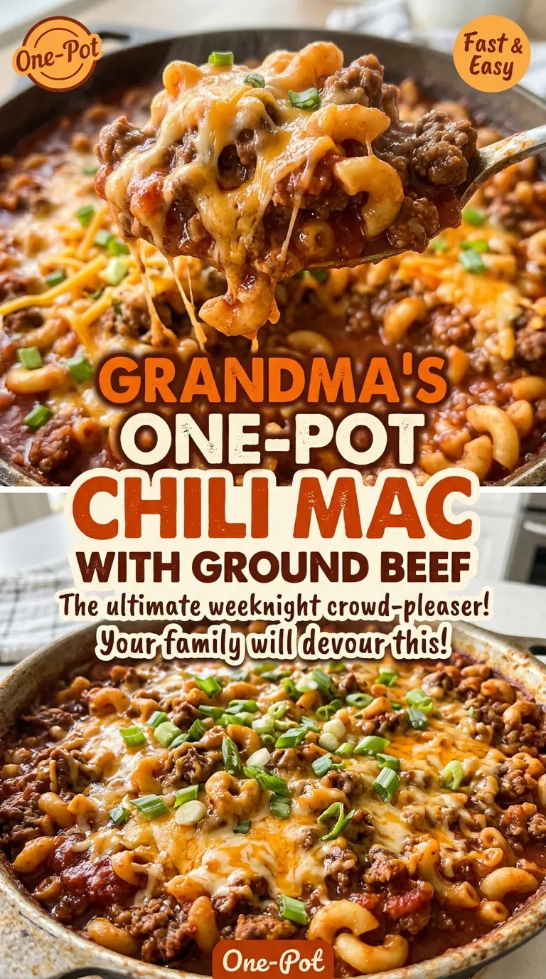 Grandma's One-Pot Chili Mac with Ground Beef, tender and hearty