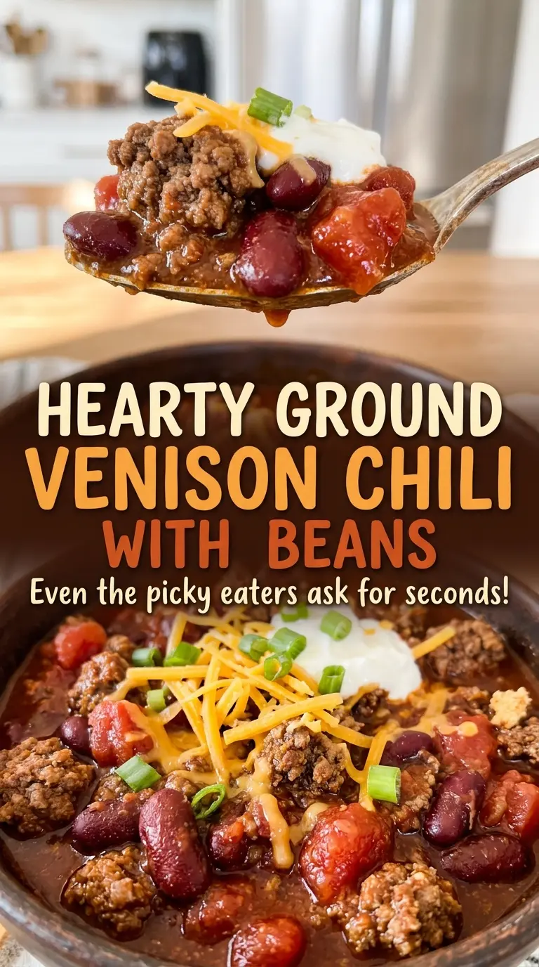 Hearty Ground Venison Chili with Beans smoky, thick, bean-filled