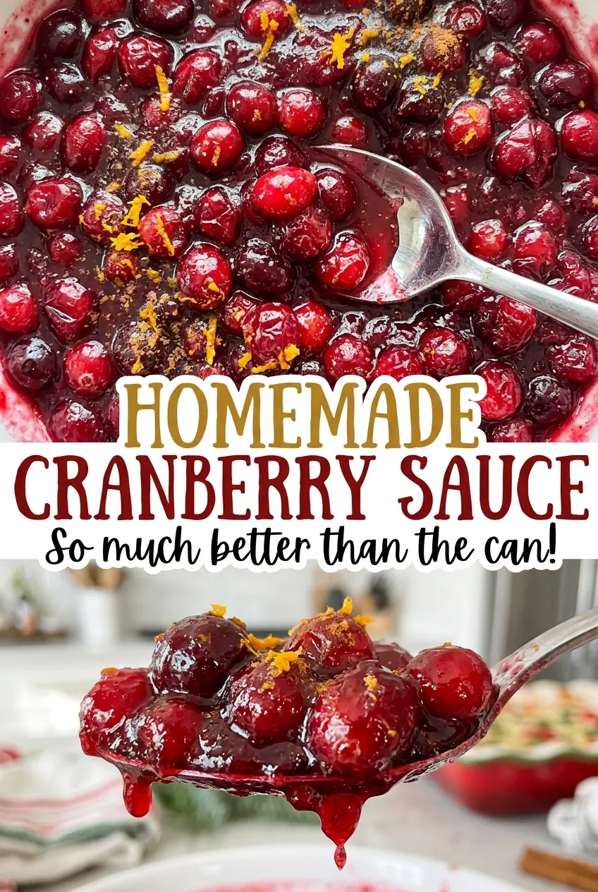 Homemade cranberry sauce glossy whole berries