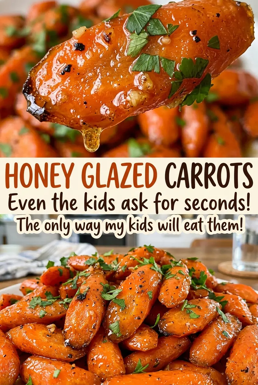 Honey Glazed Carrots with glossy golden slices