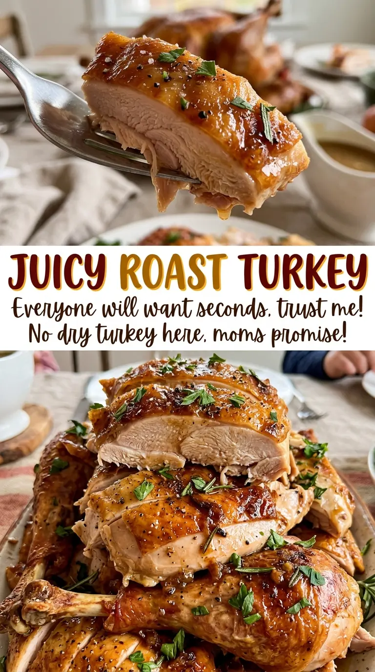 Juicy Roast Turkey with browned herb butter skin