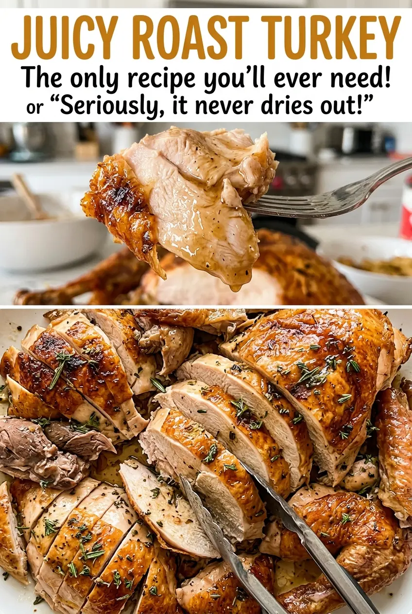 Juicy Roast Turkey with golden thyme-buttered skin