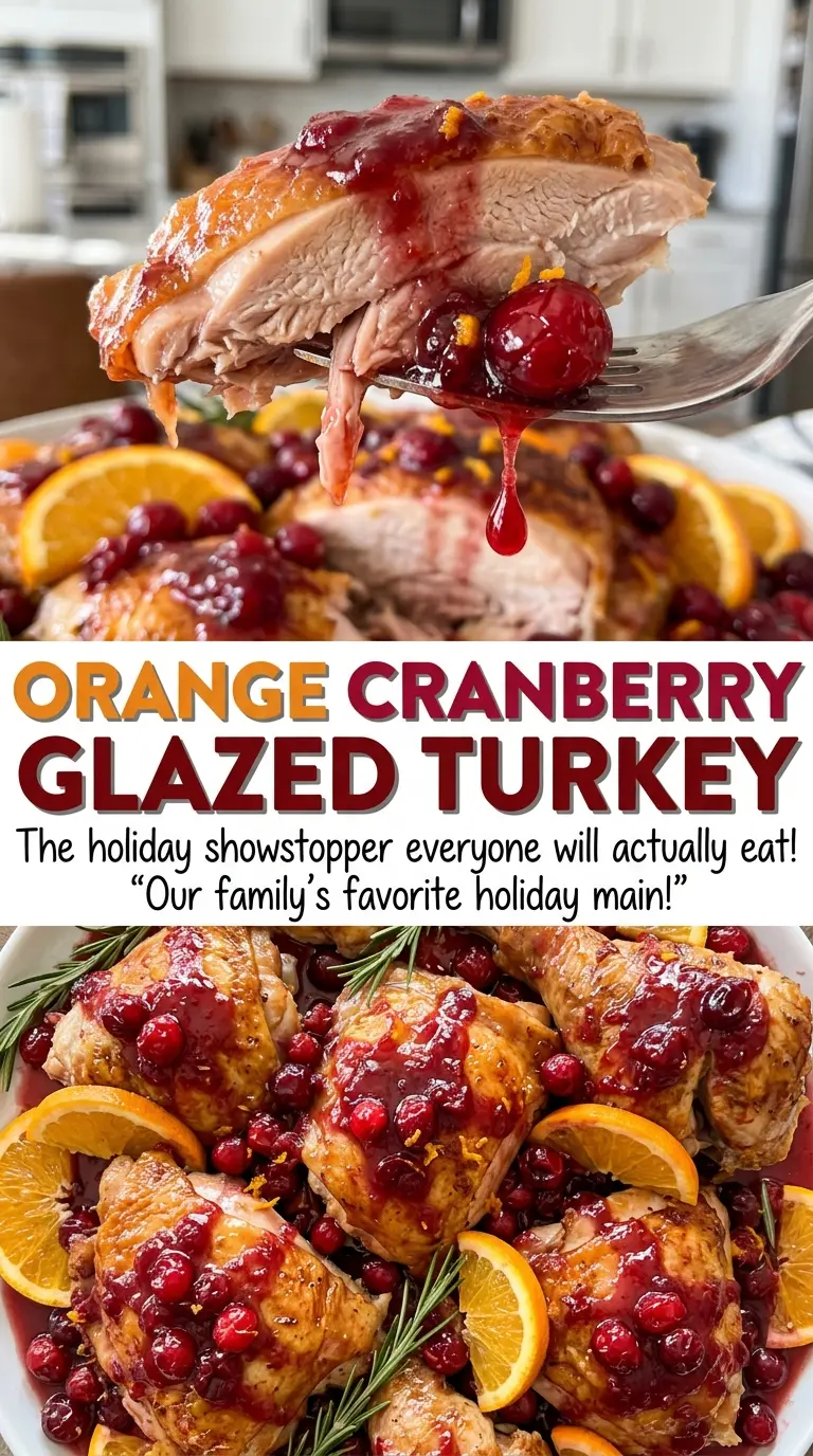 Orange cranberry glazed turkey, ruby cranberry coating