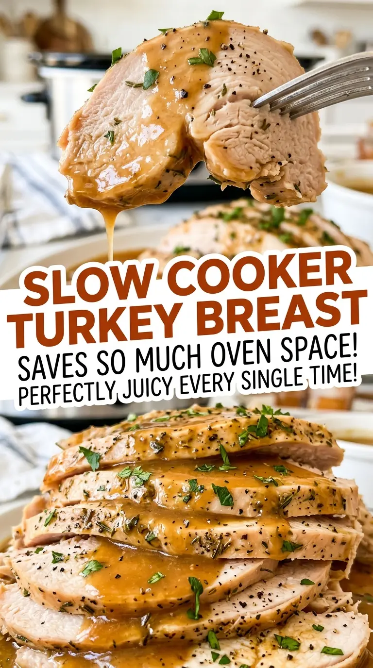 Slow Cooker Turkey Breast with crisp golden skin