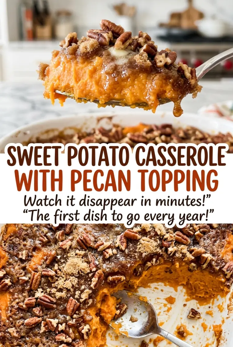Sweet Potato Casserole with Pecan Topping